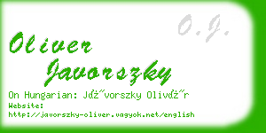 oliver javorszky business card